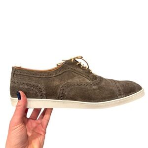 Allen Edmonds Strand Sz 11 Suede Sneakers Oxford Shoes Gray/Brown Casual Luxury